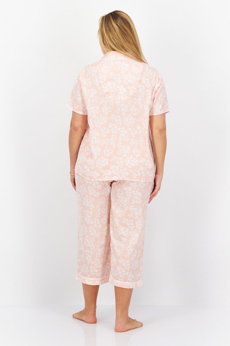 ANNE KLEIN Women 2Pcs Floral Print Pajama Sets, Pink - Image 2