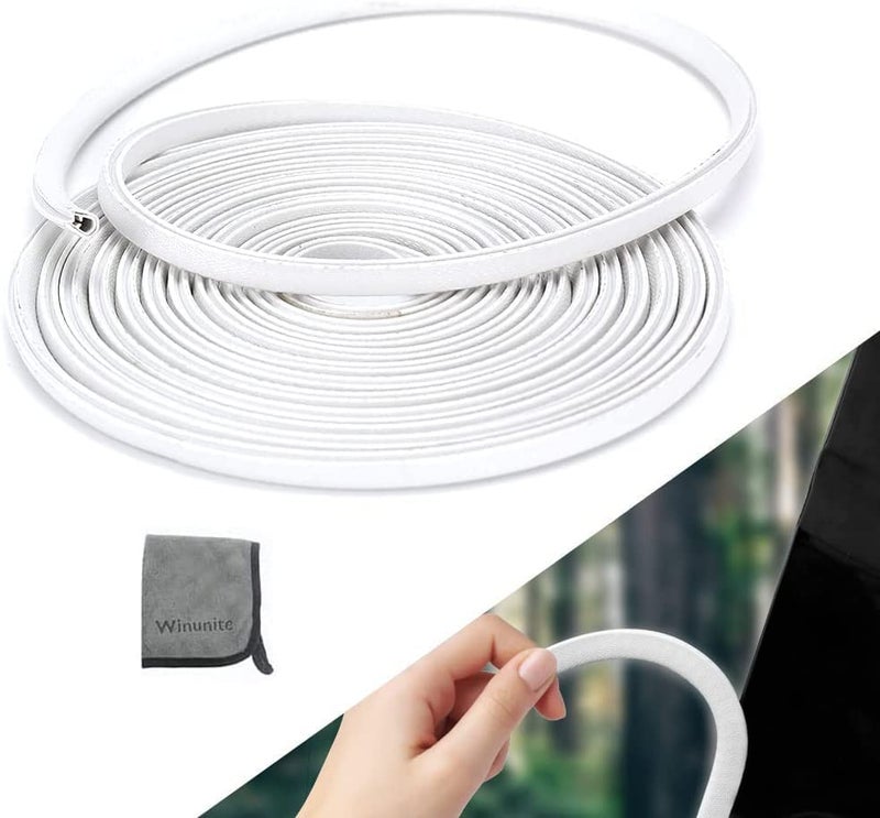 Winunite 656ft20m Car Door Edge Guards White Fits Most Vehicles No Glue UShaped Builtin Metal Clips Scratch and Chip Resistant Reduces Dings in Parking Lots