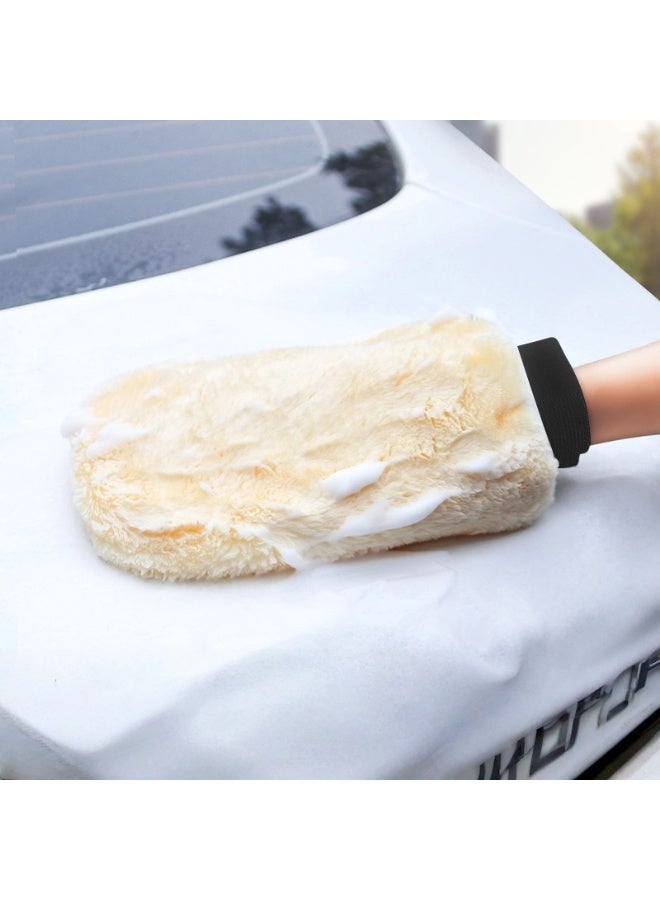 2 Piece Ultra Soft Microfiber Car Wash Mitts with Plush Texture Scratch Free Design for Gentle Effective and Efficient Car Cleaning - Image 1