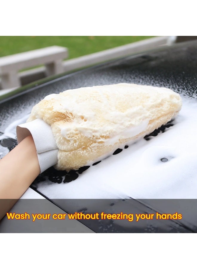 2 Piece Ultra Soft Microfiber Car Wash Mitts with Plush Texture Scratch Free Design for Gentle Effective and Efficient Car Cleaning - Image 3