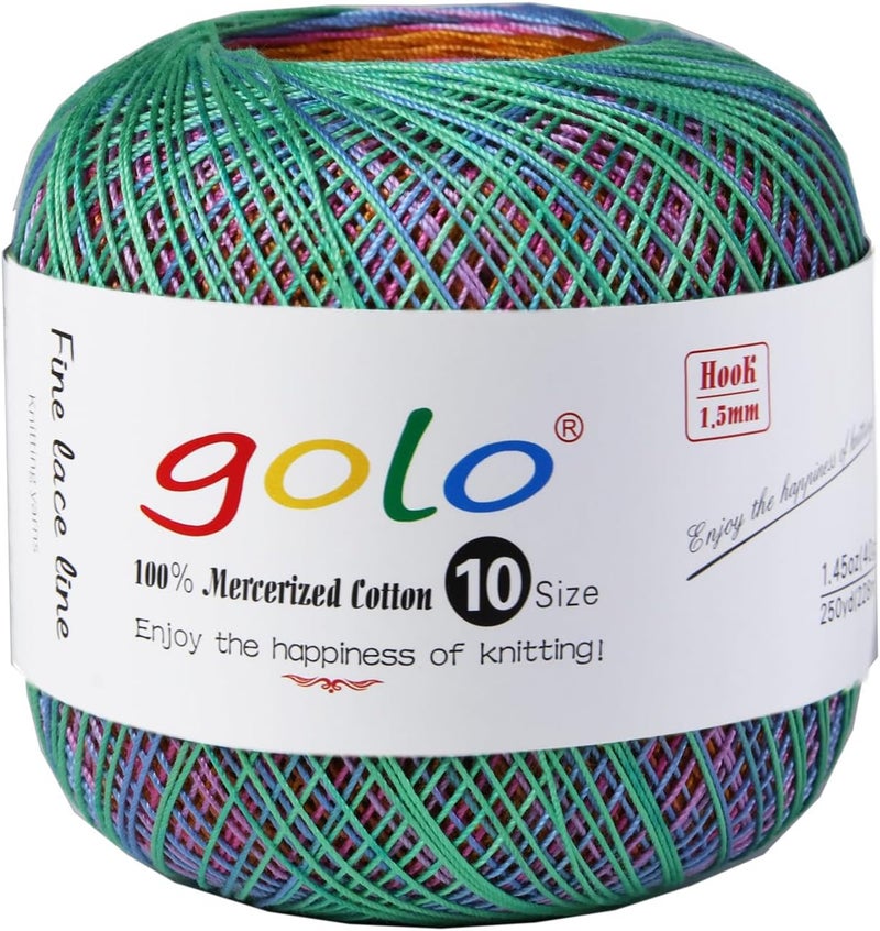 Golo Crochet Thread Size 10 Multicolored Yarn for Crocheting D014 - Image 1