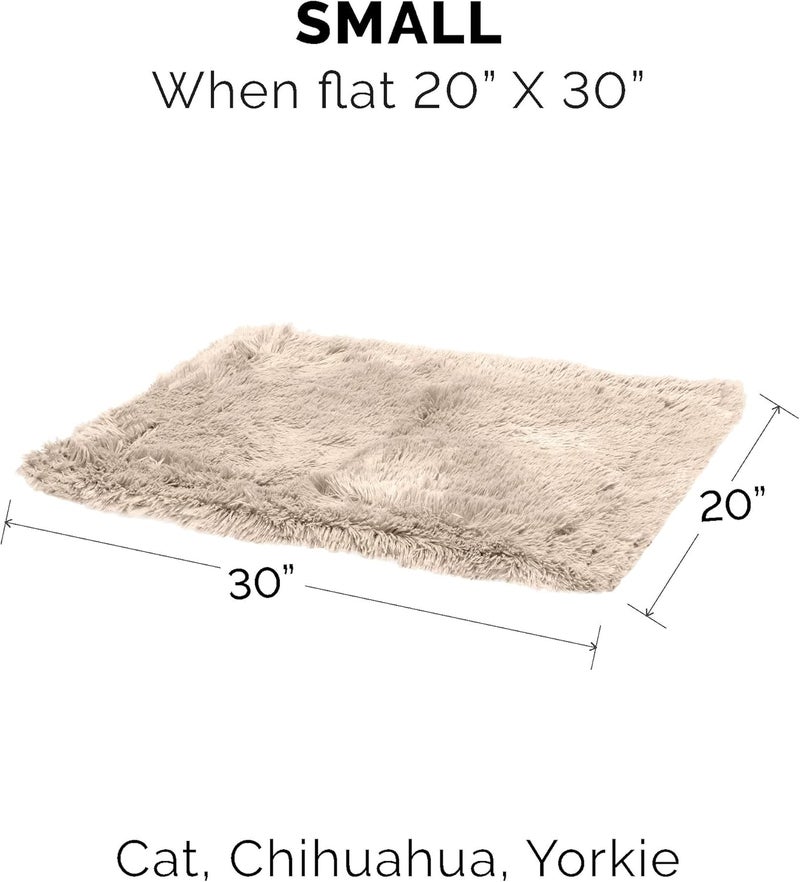 Furhaven Waterproof Throw Blanket for Dogs & Indoor Cats, Washable - Shaggy Plush Calming Long Faux Fur & Velvet Dog Blanket - Taupe, Small - Image 2