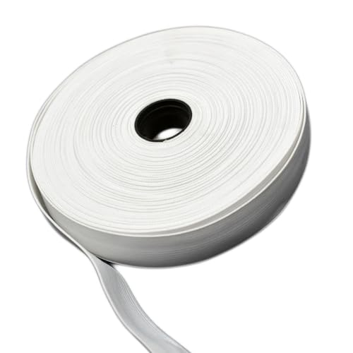 AMPEREUS | Braided Elastic Band White Elastic (15 Meters, 1 inch) Cord Heavy Stretch High Elasticity Knit Elastic Band, Ideal for Tailoring/Sewing, Fashion Designing, Boutique, Stitching - Image 1