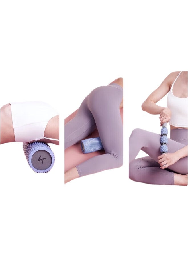 Keep Foam Roller Massage Stick, Muscle Relaxation Massager, Spiked Yoga Column, Fitness Training Combination Version, Pink Sand Color - Image 1