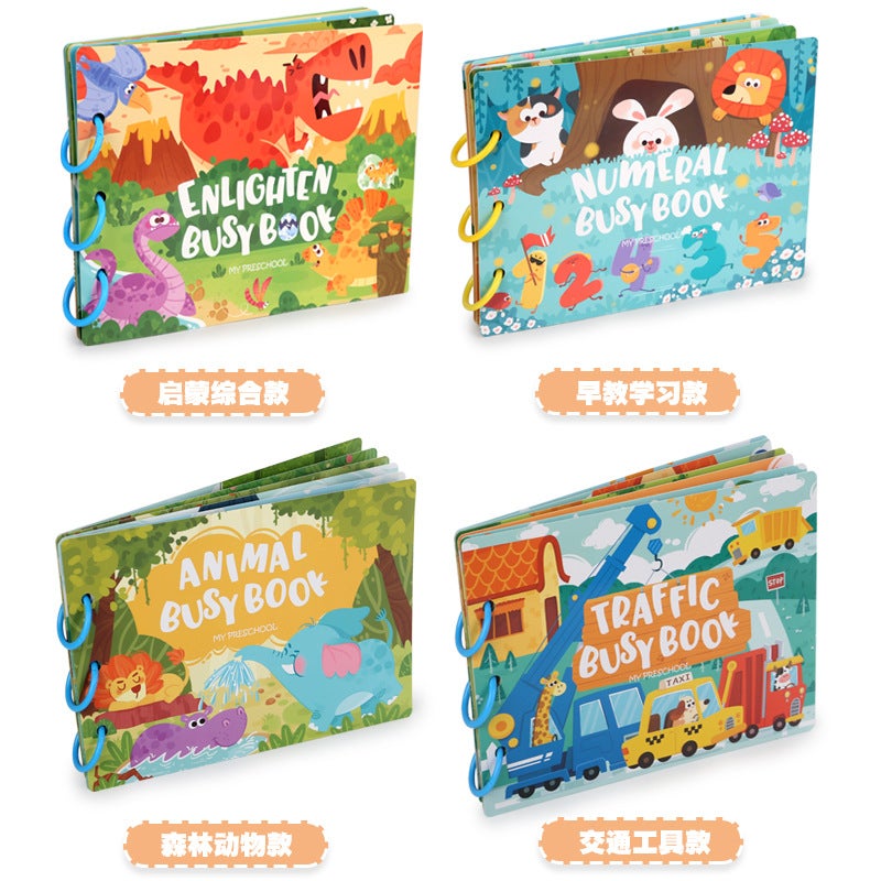 Enlightenment Early Education Cartoon Quiet Sticker Book Children'S Educational Toys Craft Material Kit Reusable Sticker Book Busy Book - Image 4