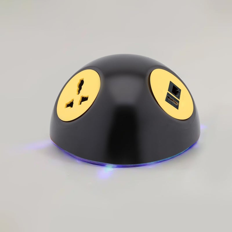 MX Pluto Grommet Power Hub 2 Univasal Socket CAT 6 4K HDMI Multiple Devices Power Converter Desk USB Charge Station Power Strip with LED Glow for Home Travel Office Hotels - Image 5