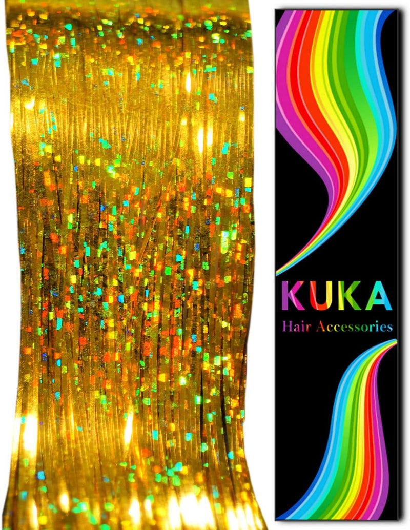 Fairy Hair Tinsel Extensions Holographic gold