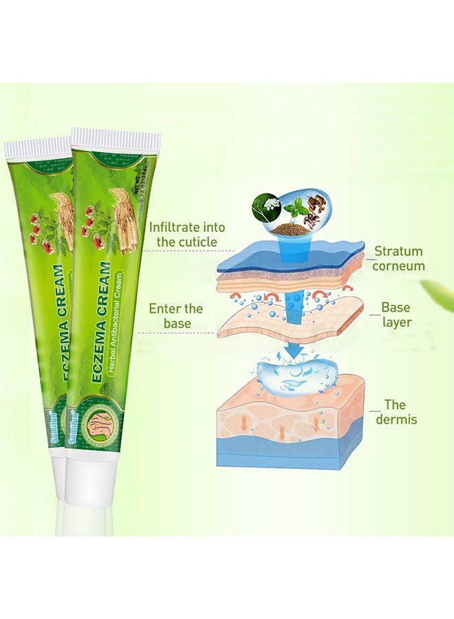 Sumifun Herbal Antibacterial Eczema Cream 20g, Dermatitis and Eczema Pruritus Psoriasis Ointment, Quickly Relives Itching, Daily Ointment for Eczema - Image 3
