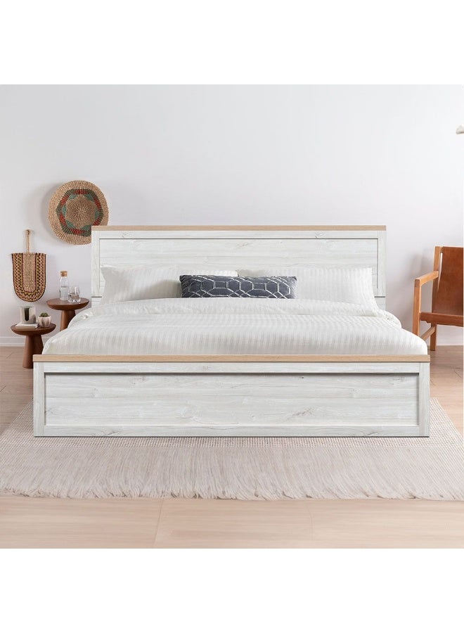 DANUBE HOME Cambridge 180X200 King Bed Stylish And Spacious Bed Frame For Bedroom Durable And Elegant Design Perfect For Comfort And Relaxation Modern Home DÃ©cor - Oak And White Oak - Image 3
