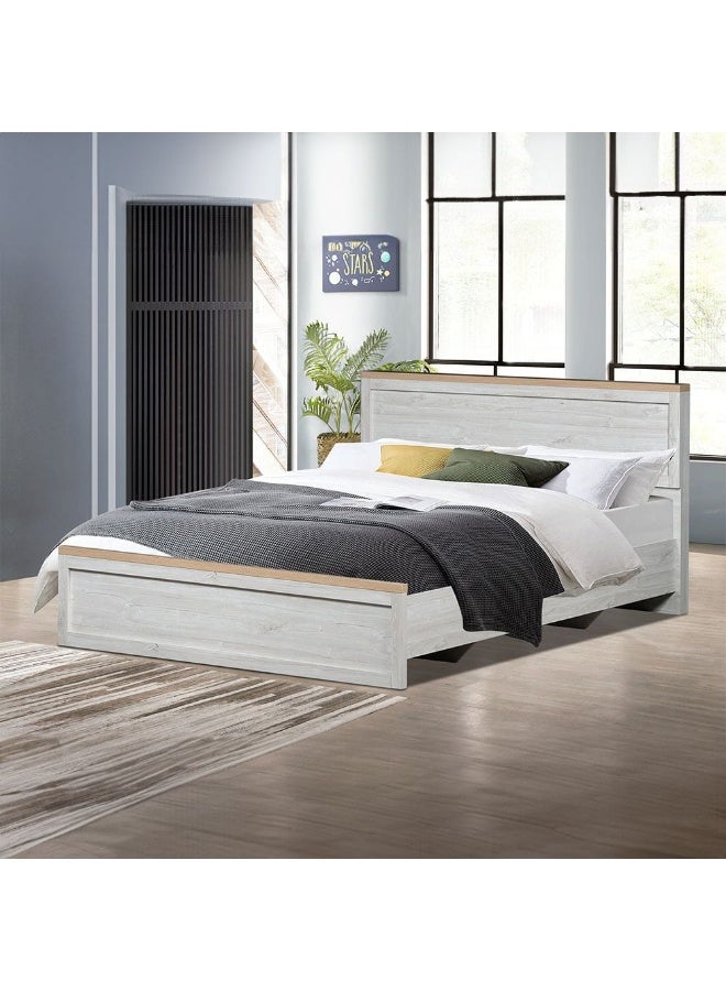 DANUBE HOME Cambridge 180X200 King Bed Stylish And Spacious Bed Frame For Bedroom Durable And Elegant Design Perfect For Comfort And Relaxation Modern Home DÃ©cor - Oak And White Oak - Image 1