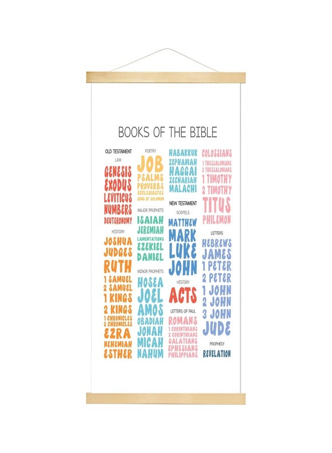 AWISBI Book Of The Bible Scripture Art Print Hanging Poster, Christian Hanging Wall Decor 16x20 Inch Bible Posters for Classroom School Bible Verses Educational Canvas Painting Decor for Kids - Image 1