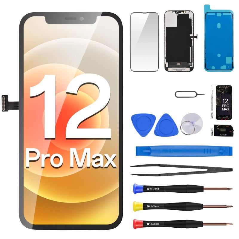DGSCSMY for iPhone 12 Pro Max Screen Replacement 3D Touch LCD Display Digitizer Full Assembly Repair 67 Front Glass Magnet Pad Fix Tools Kit A2342 A2410 A2411 A2412 - Image 2