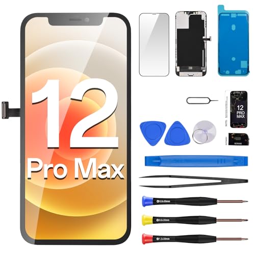 DGSCSMY for iPhone 12 Pro Max Screen Replacement 3D Touch LCD Display Digitizer Full Assembly Repair 67 Front Glass Magnet Pad Fix Tools Kit A2342 A2410 A2411 A2412 - Image 1