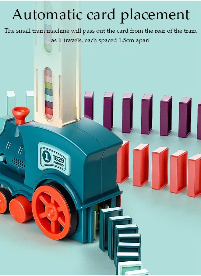 DUNISO - Building block toy automatic domino train toy set, 60 pieces of building blocks, suitable for children - Image 1