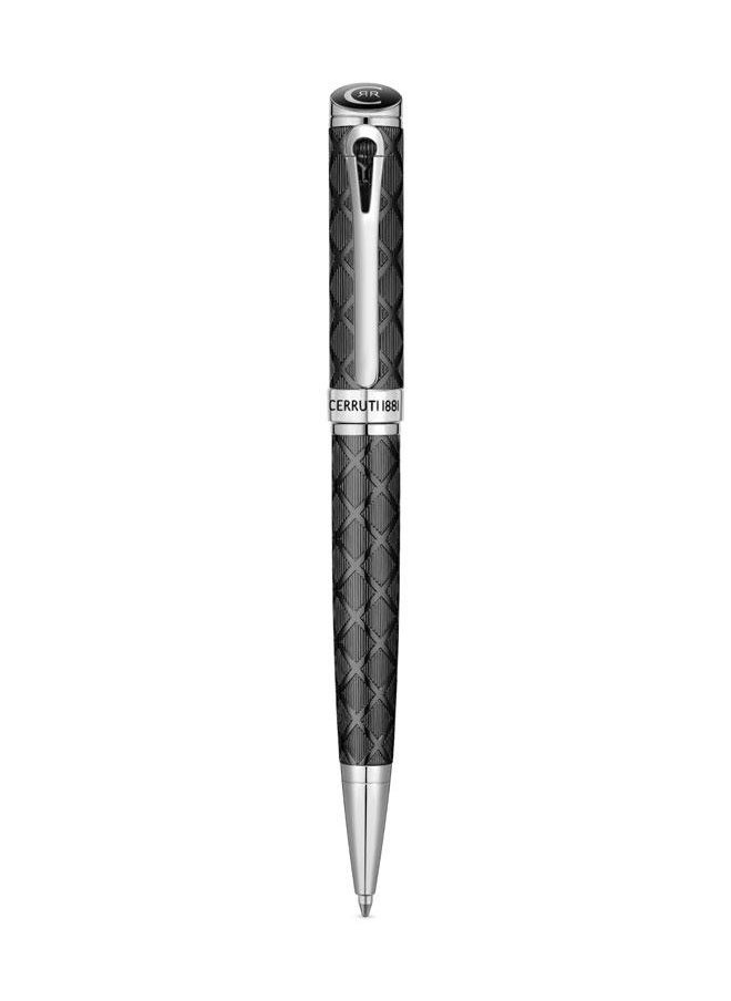 CERRUTI 1881 Mario Pen Ion Plated Black Diamond Pattern Signature Logo Elegant Writing  - Image 1