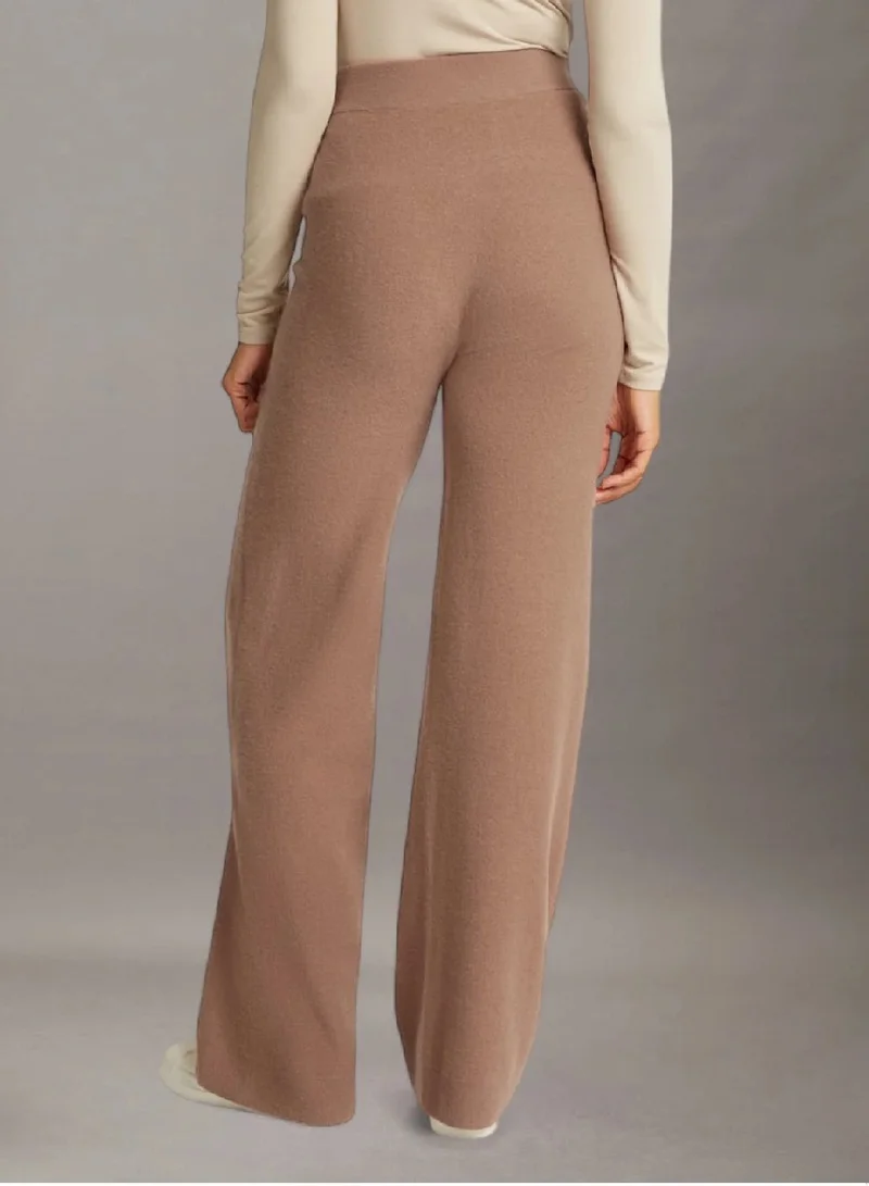 CALVIN KLEIN Soft Wool Wide Leg Trousers