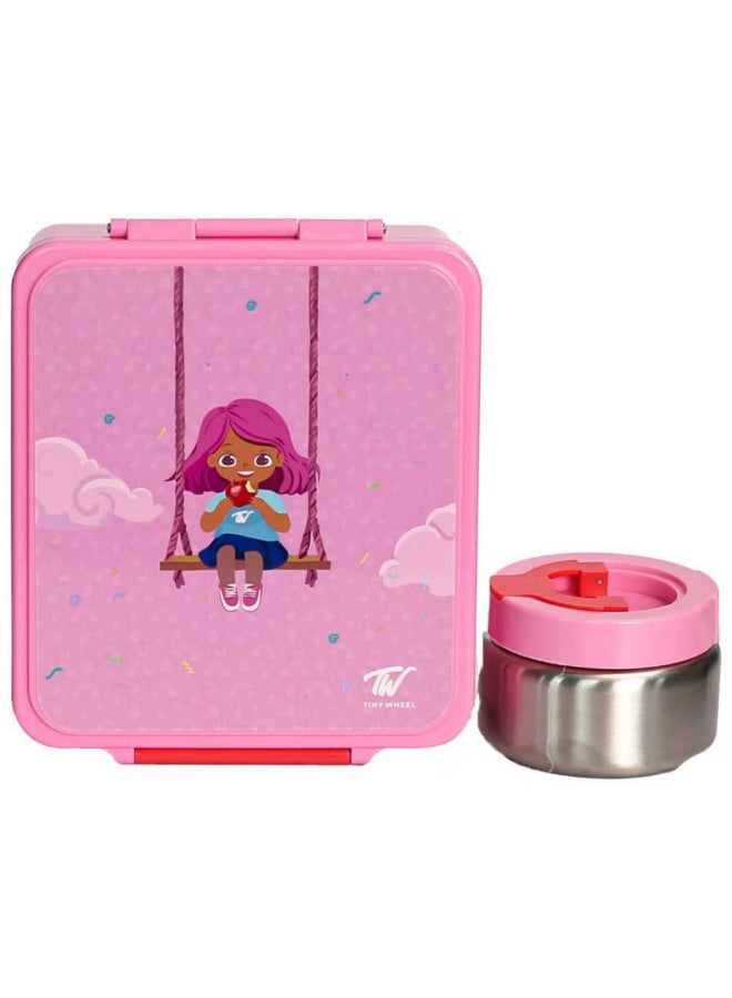 TINY WHEEL Tinybite Girl Lunch Box with Thermos Pink 1350ml 8353 - Image 1