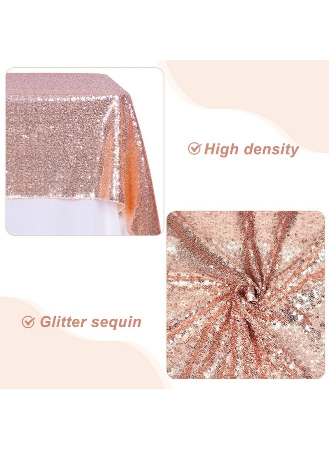 PartyDelight Rose Gold Sequin Tablecloth Overlay 50 X 50 Inch for Wedding Party Birthday Bridal Baby Shower and Other Events Decorations - Image 4