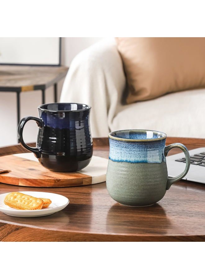 HYTYSKAR 21 oz Large Ceramic Coffee Mugs, Pottery Mug Handmade, Ceramic Tea Cups with Handle for Office and Home, Dishwasher and Microwave Safe (Blue Grey) - Image 5