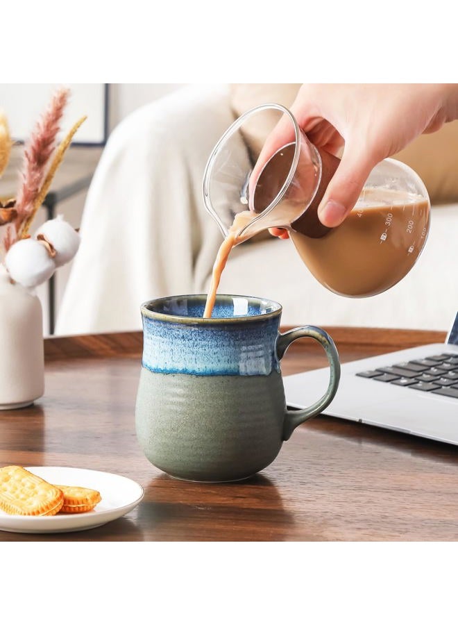 HYTYSKAR 21 oz Large Ceramic Coffee Mugs, Pottery Mug Handmade, Ceramic Tea Cups with Handle for Office and Home, Dishwasher and Microwave Safe (Blue Grey) - Image 3