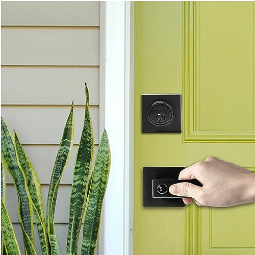 Cielsa Dawn Exterior Door Lock Set with Deadbolt, Front Door Handle Set with Deadbolt, Door Levers Single Cylinder Deadbolt Set, Keyed Alike Heavy Duty Keyed Entry Handles Locksets,(Matte Black,3Pack) - Image 5