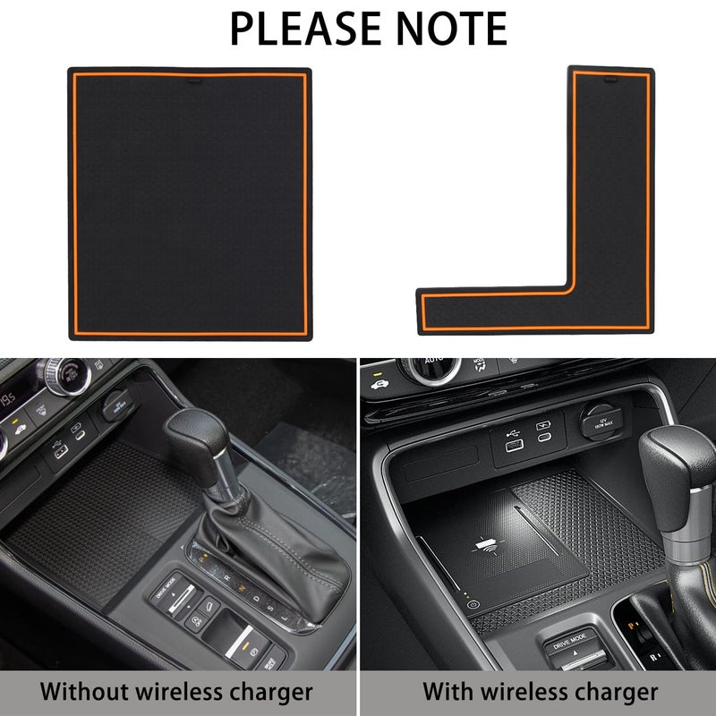 LOCOY Center Console Liner for Honda CRV Accessories 2023 2024 2025 2026, for CR-V Cup Holder Mat, Door Slot Pad, Coaster Trim, Non-Slip Dust Interior, Custom Rubber Decoration Insert (17pcs, Orange) - Image 4