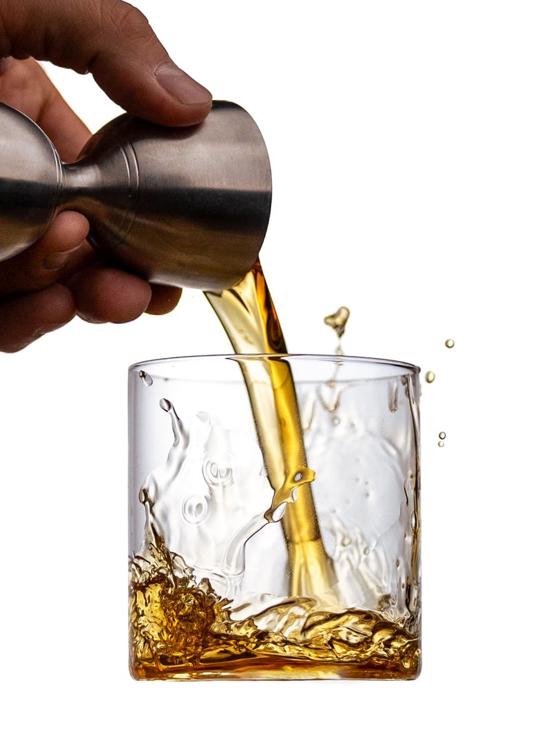 Amehla Ultra Thin Cocktail Glasses 12-ounce Double Old Fashioned Whiskey Glasses - Minimalist H20 Water Drinking Glass - (4) - Image 3