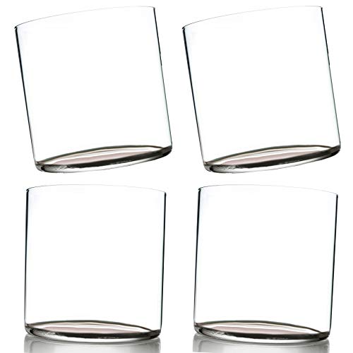 Amehla Ultra Thin Cocktail Glasses 12-ounce Double Old Fashioned Whiskey Glasses - Minimalist H20 Water Drinking Glass - (4) - Image 1