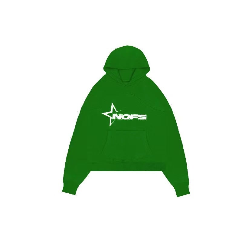 2023 fashion fashion brand letter print loose sweater trousers hip hop streetwear men and women pullover casual suit Green top