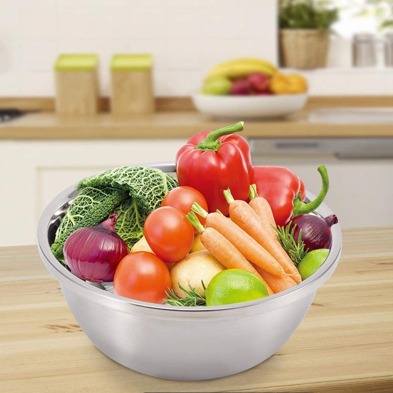 klarako Stainless Steel Bowls, 11.8inch Large Metal Salad Mixing Bowl Rice Fruit Vegetables Washing Basin for Kitchen - Image 4