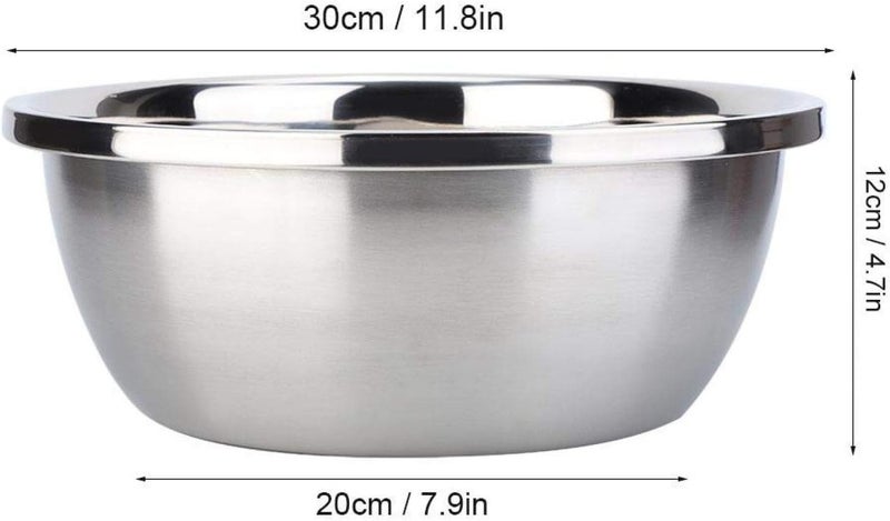klarako Stainless Steel Bowls, 11.8inch Large Metal Salad Mixing Bowl Rice Fruit Vegetables Washing Basin for Kitchen - Image 2