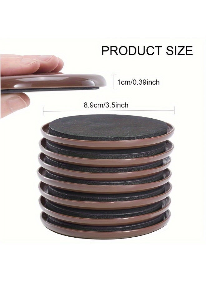 12-Pack Heavy Duty Furniture Sliders 3.5" (8.9 cm) – Reusable Round Moving Pads with Non-Slip Foam Top & Smooth Glide Base for Easy Sofa, Bed, Wardrobe & Appliance Relocation on Carpet & Hard Floors - Image 5