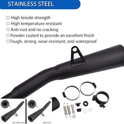 Midimttop Motorcycle Stainless Steel Full Complete System Exhaust Muffler Pipe Header Mid Pipe Tail Muffler Compatible with Honda Rebel CMX 1100 CMX1100 2021 2022 2023 2024 With Silencer - Image 3