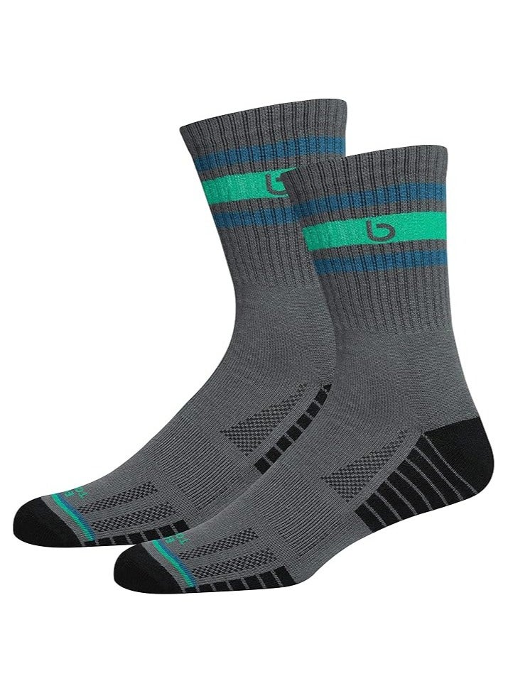 BAMBOS BAMBOS Eco Touch Sports Crew Length Bamboo Socks for Men & Women Running, Badminton & Gym, Pack of 3 (Size UK 7-11, Multicoloured)  - Image 5