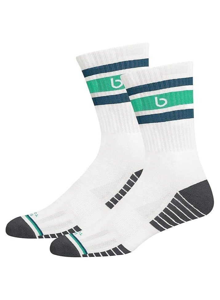 BAMBOS BAMBOS Eco Touch Sports Crew Length Bamboo Socks for Men & Women Running, Badminton & Gym, Pack of 3 (Size UK 7-11, Multicoloured)  - Image 4