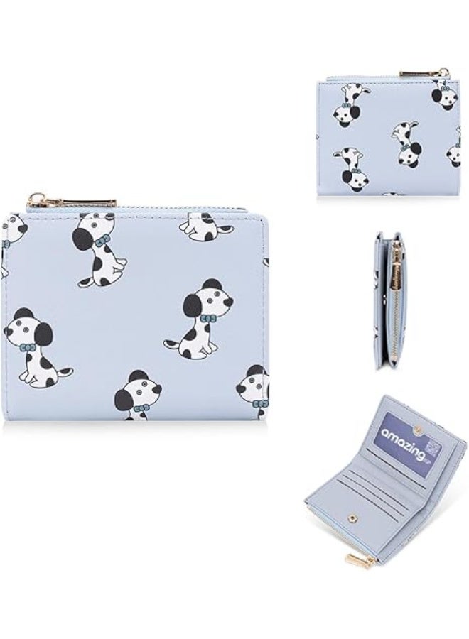 amazing.EGP Amazing EGP Women's 12 x 9 cm Faux Leather Slim Wallet with Card Slots and Zippered Coin Pocket (DW6d8a - Light Blue) - Image 1