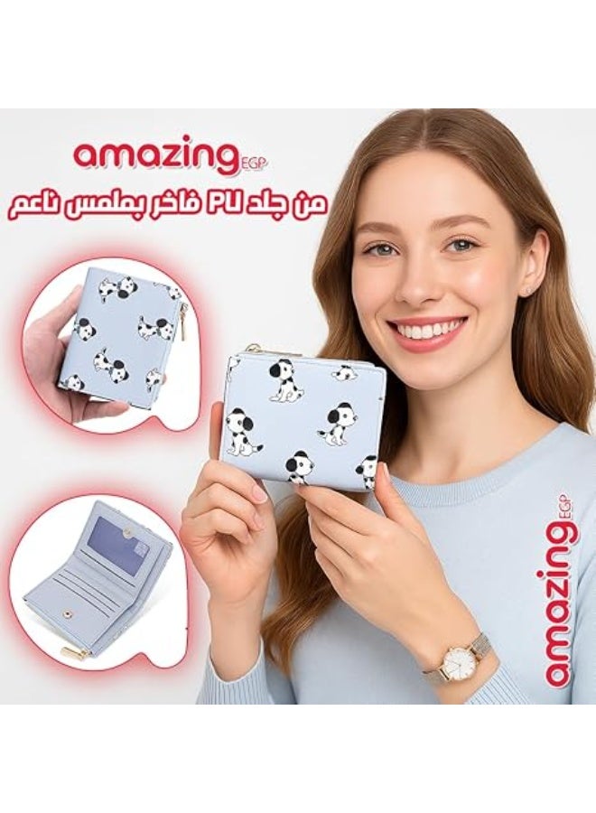 amazing.EGP Amazing EGP Women's 12 x 9 cm Faux Leather Slim Wallet with Card Slots and Zippered Coin Pocket (DW6d8a - Light Blue) - Image 2