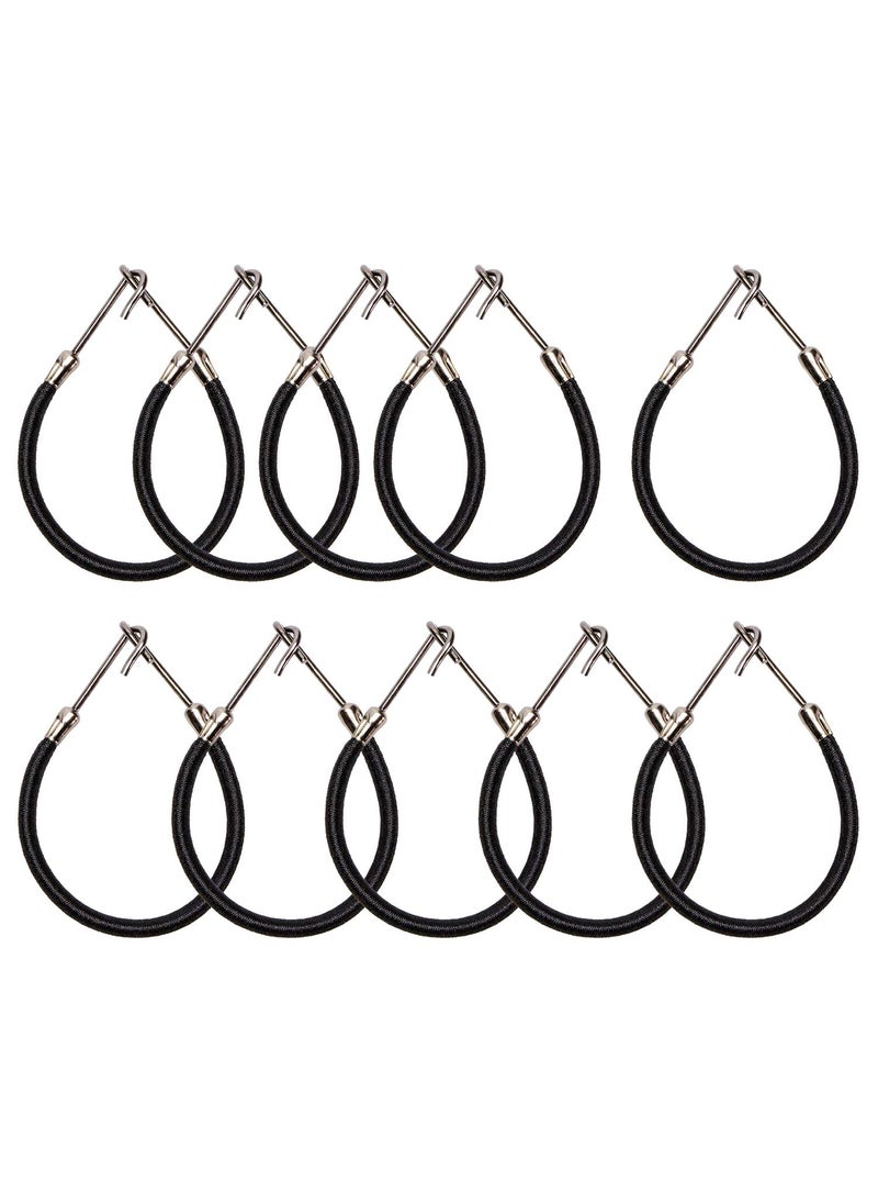 Mini Skater - Mini Skater 10Pcs Women Ponytail Hooks Bungee Small Rubber Bands Hair Ties Accessories Elastic Holder Blonde Beige Styling Headbands Tools Claw Thick Hair Clips for Women Black - Image 1