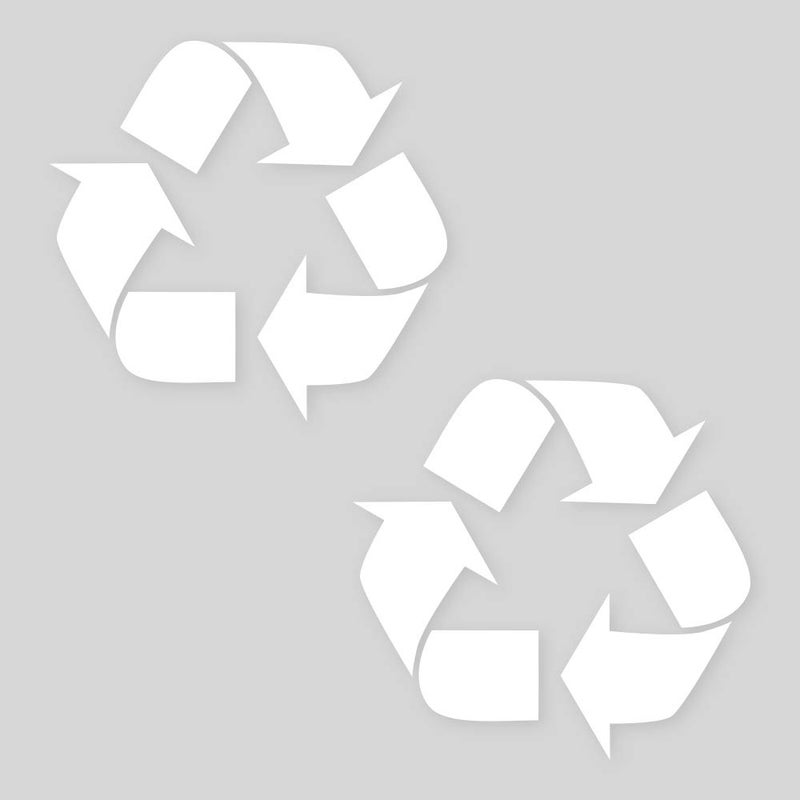 Ignixia 2 Pack Recycle Sticker for Trash Can to Organize Garbage containers Recycle Bin Decal Plotter Cut Vinyl Recycle Symbol White 5 X 5 Inches