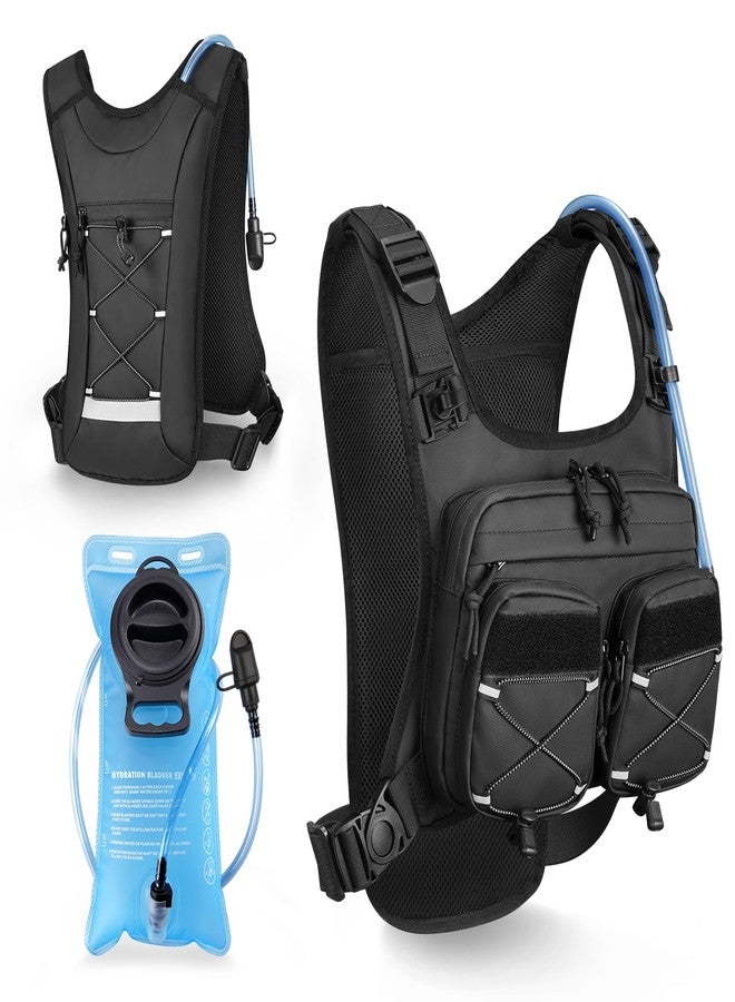 NOOLA Running Vest with 2L Water Bladder, Reflective Hydration Backpack for Men Women, Lightweight Chest Pack with Phone Pocket Adjustable Running Backpack for Marathon Fishing Cycling Hiking, Small - Image 1