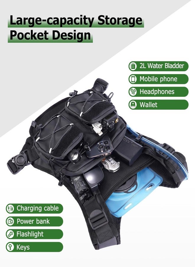 NOOLA Running Vest with 2L Water Bladder, Reflective Hydration Backpack for Men Women, Lightweight Chest Pack with Phone Pocket Adjustable Running Backpack for Marathon Fishing Cycling Hiking, Small - Image 5