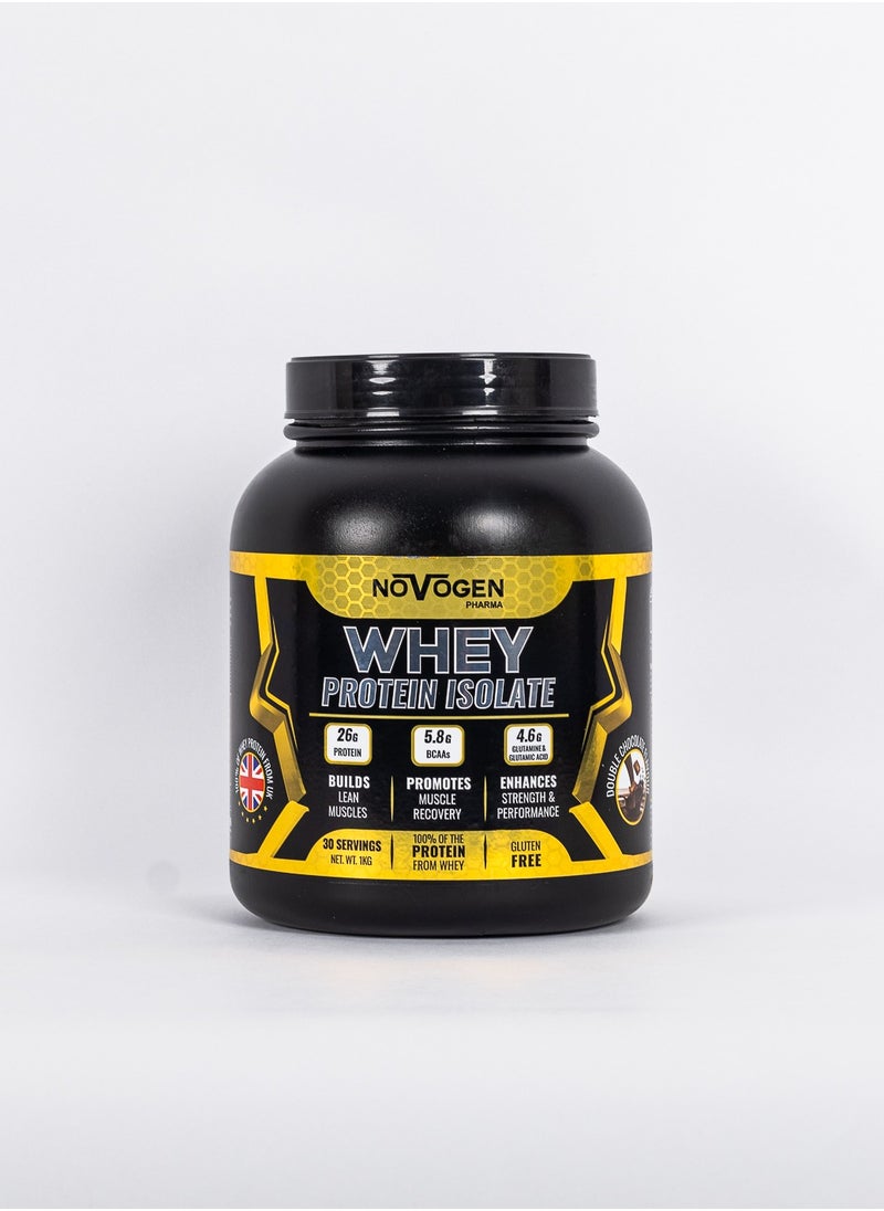 Novogen - Whey Protein isolate 1 KG- 30 Servings- Double Chocolate - Image 1