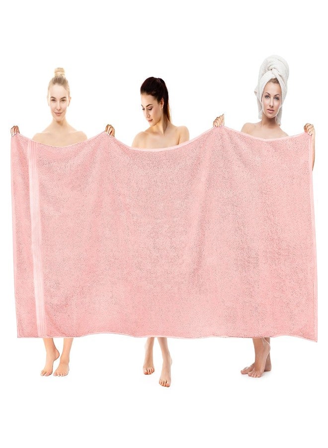 COZYART Pink Oversized Bath Sheet for Bathroom 35x70 Cotton Body Shower Towel Soft Absorbent Durable 650 GSM Extra Large Towels for Daily Use - Image 2
