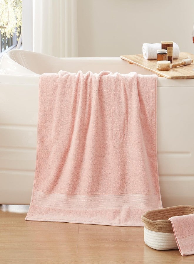 COZYART Pink Oversized Bath Sheet for Bathroom 35x70 Cotton Body Shower Towel Soft Absorbent Durable 650 GSM Extra Large Towels for Daily Use - Image 5