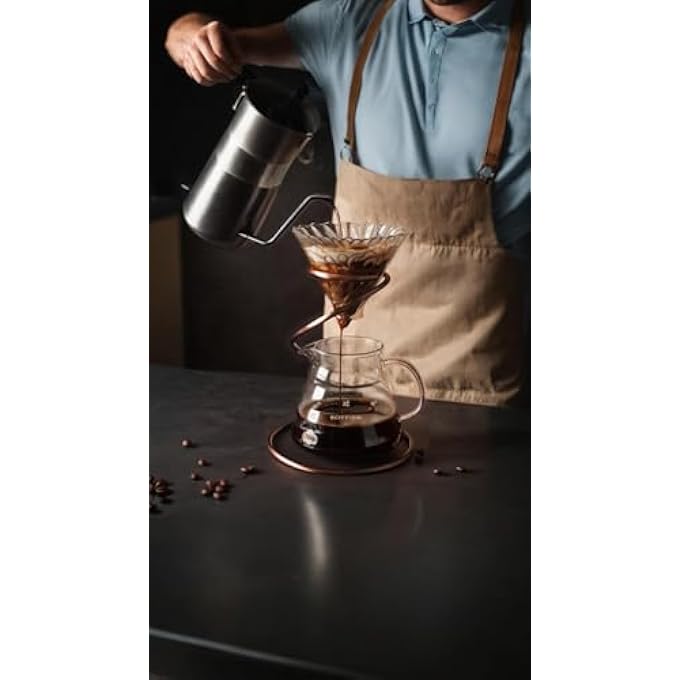 ريحني قهوة مصنوعة يدويًا مع حامل قطارة حامل حديدي أنيق للصب بتصميم أنيق وقوي - Image 4