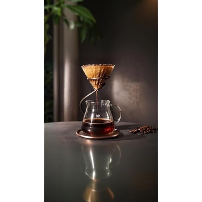 ريحني قهوة مصنوعة يدويًا مع حامل قطارة حامل حديدي أنيق للصب بتصميم أنيق وقوي - Image 3