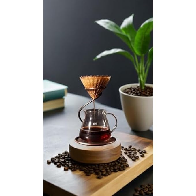 ريحني قهوة مصنوعة يدويًا مع حامل قطارة حامل حديدي أنيق للصب بتصميم أنيق وقوي - Image 5