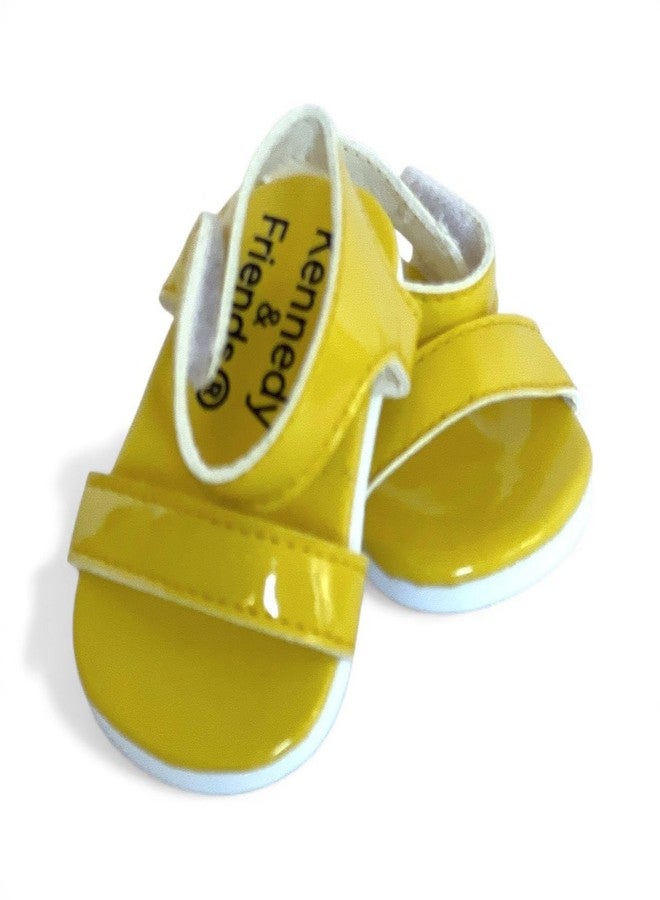 18 Inch Doll Shoes- Bright Colored Sandals for Your 18 Inch Kennedy and Friends Fashion Girl Dolls (Yellow)