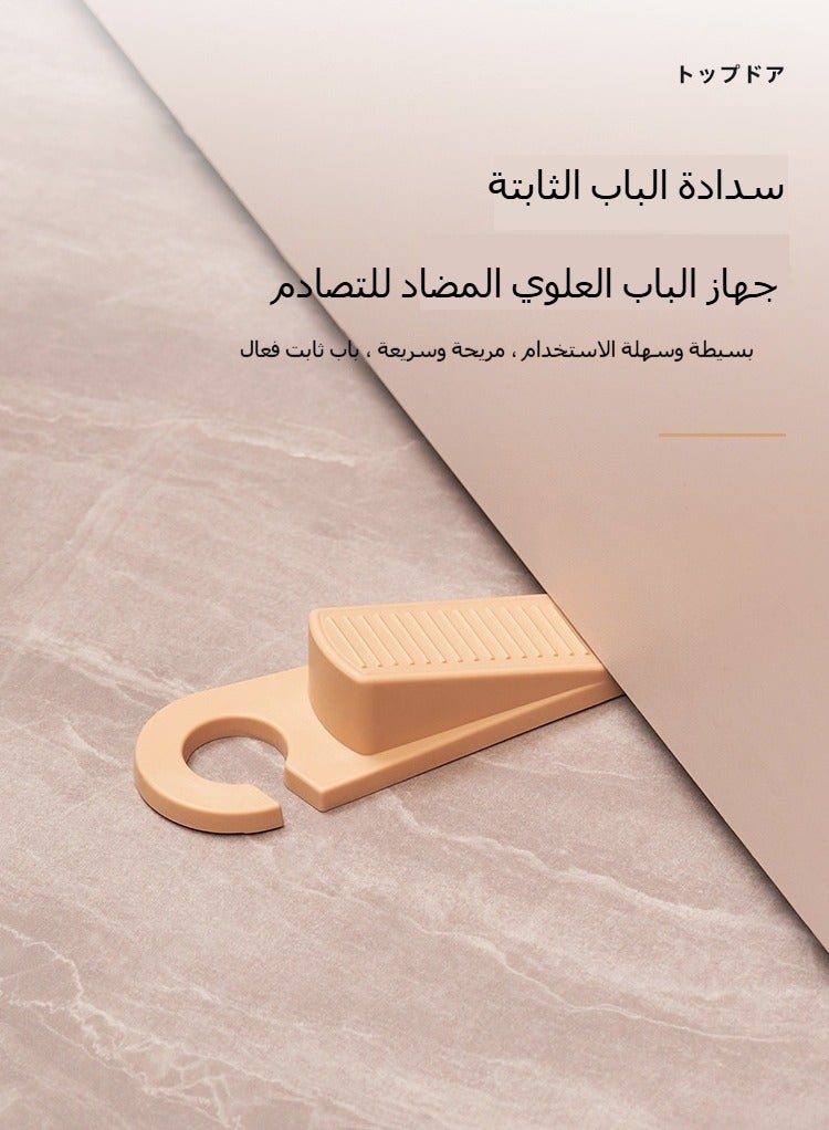 حاجز باب من السيليكون (2 قطع) - أوتاد باب آمنة للأطفال بدون حفر مع قاعدة مضادة للانزلاق - تقليل الضوضاء للمنزل والمكتب وغرف الأطفال - Image 3