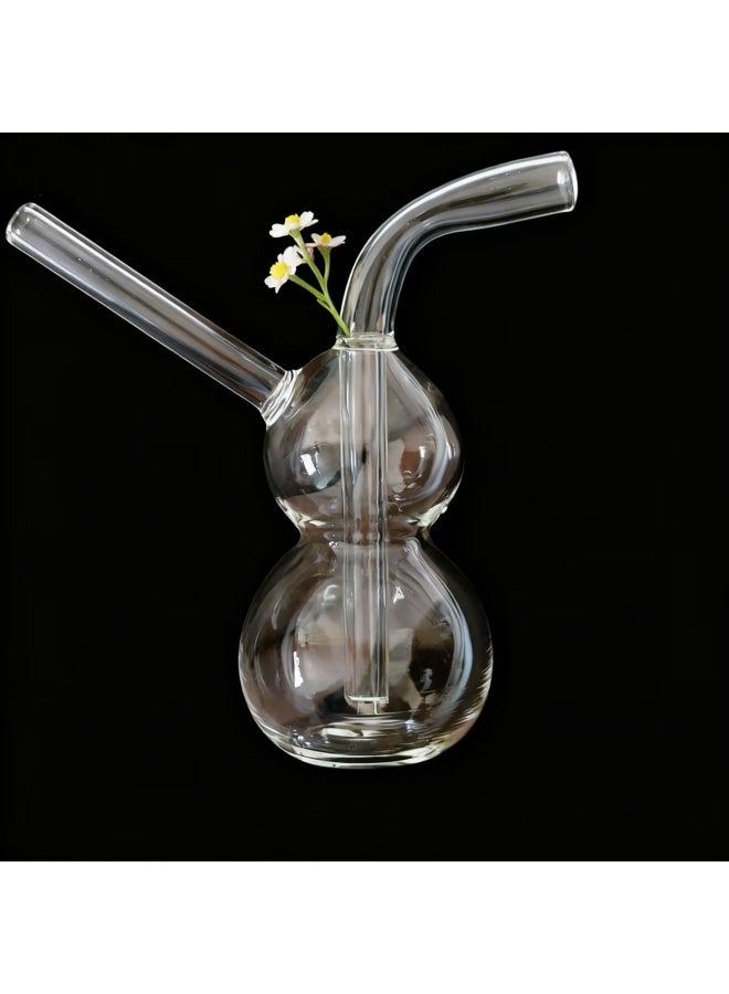 1pc Integrated Filter Transparent Mini Oil Lamp Made of High-Temperature Resistant Borosilicate Glass (Color Randomly Assigned)